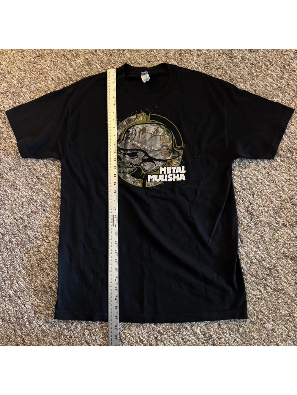 Men’s Metal Mulisha Y2K Camo Skull Short Sleeve Graphic T-Shirt Size Large